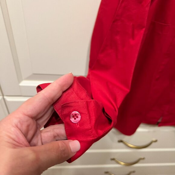 NOTATIONS SPORT Red Zip-Front Long Sleeve Shirt (Size 1X) - Picture 2 of 9